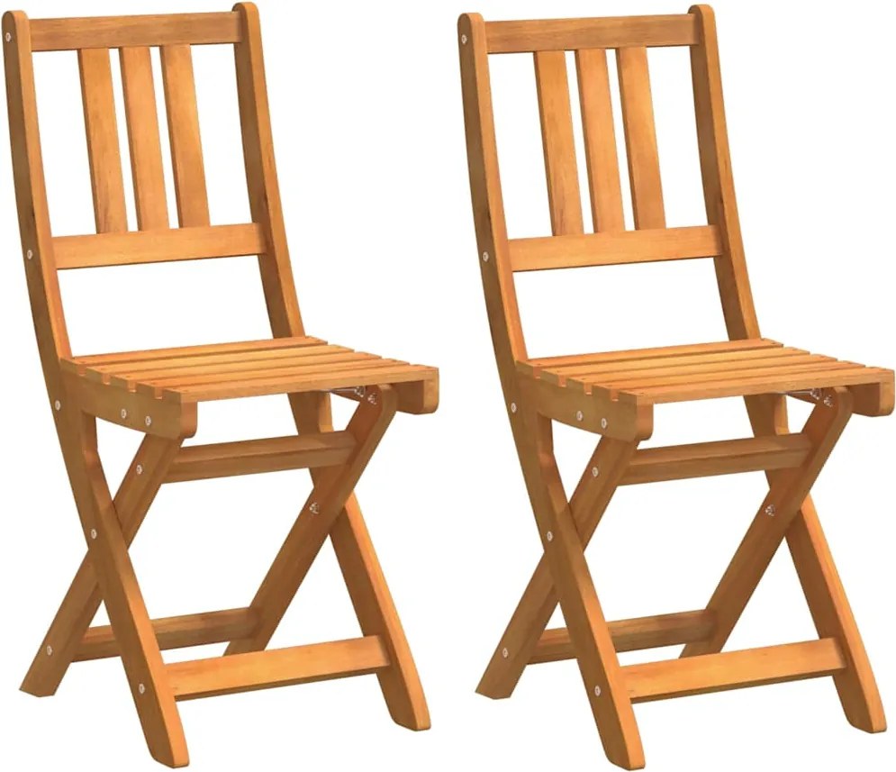 vidaXL Scaun pentru Grădină 2 pcs Ulei Natural 40 x 42 x 85 cm