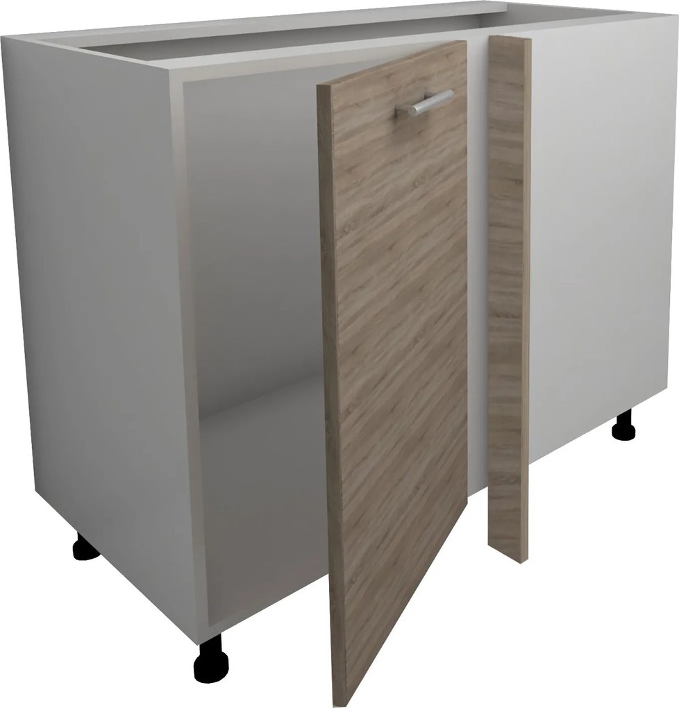 Corp Baza Colt Lecce, Stejar Sonoma Inchis/Alb, 98 x 50 x 80 cm