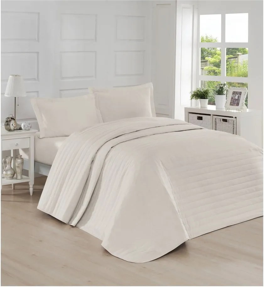 Cuvertură matlasată Mijolnir Monart, 220 x 240 cm, crem