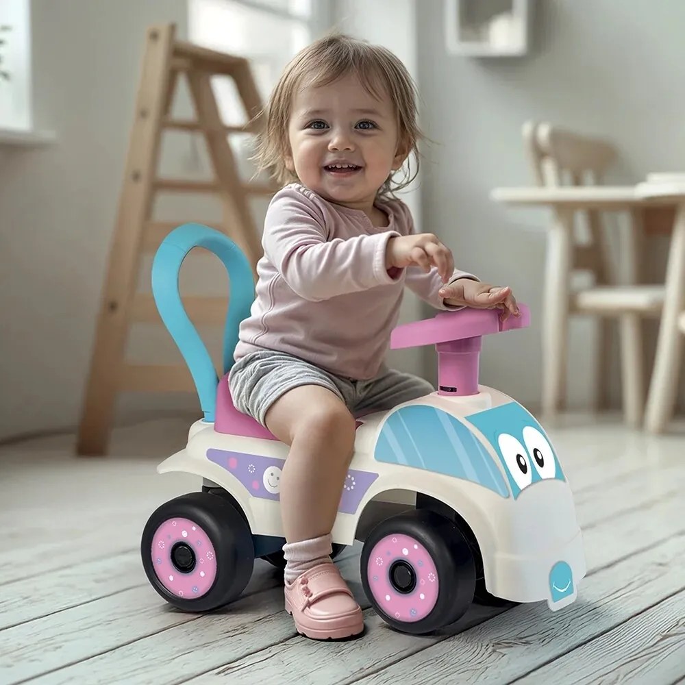 În jos Scooter masina, alb și roz