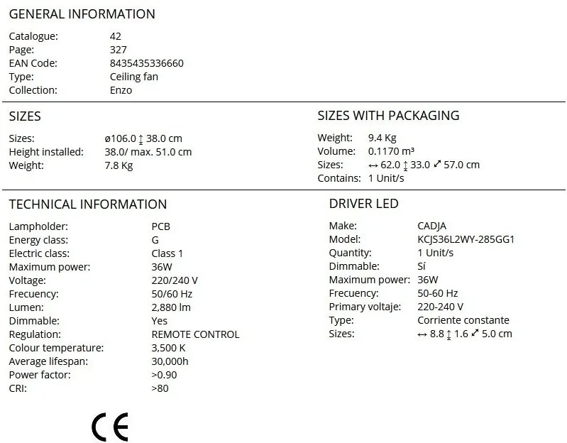 Lustra LED cu Ventilator si telecomanda, lame retractabile Enzo negru