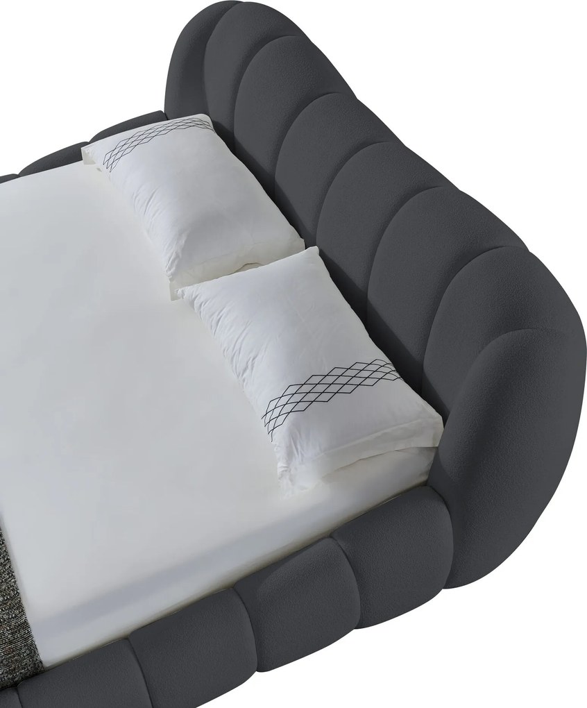 Pat dormitor dumonde, tapitat gri Royal 180x200 cm