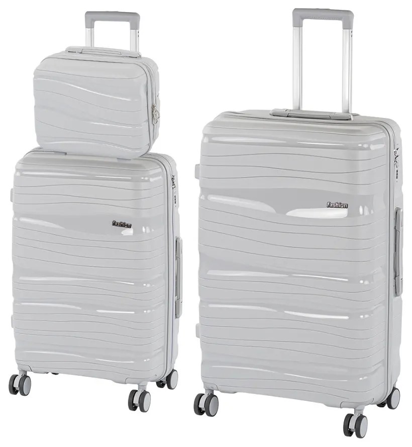 TraveLux Voyager X gurulós bőrönd szett szürke