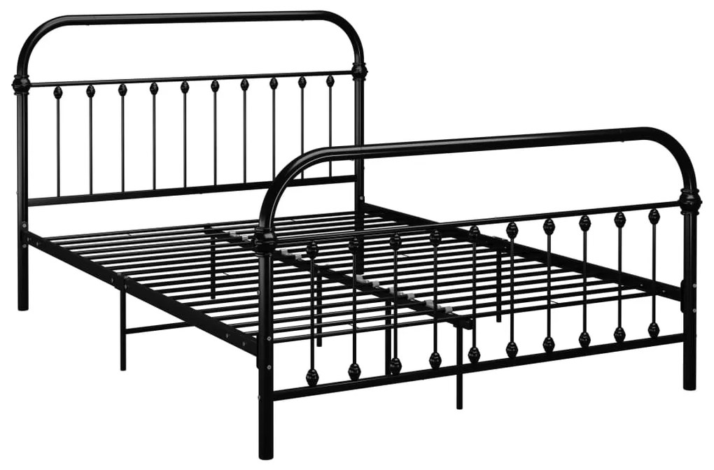 284502 vidaXL Cadru de pat, negru, 160 x 200 cm, metal