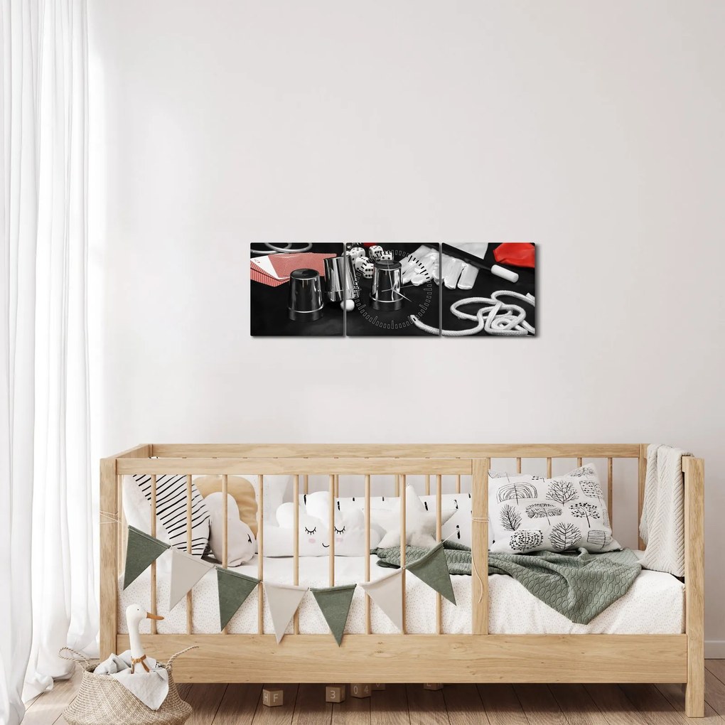 Tablou cu uneltele de magie (cu ceas) (90x30 cm)