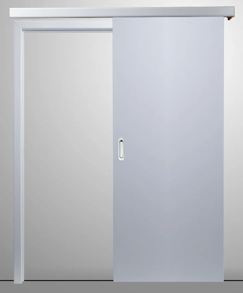 Usa glisanta   culisanta aplicata pe perete - Alb 900 x 2010, Fara toc de bordare, Alb, Folie Decor