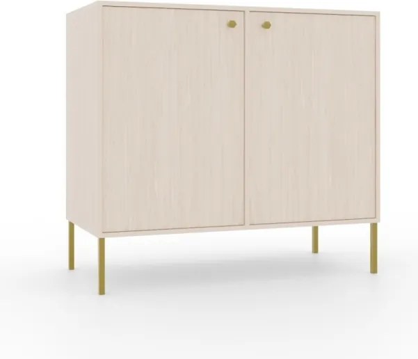 Comodă cu doua usi, 84x41x74cm, Tili System, ADRK Furniture (Culoare: Bej nisip / Bej nisip)