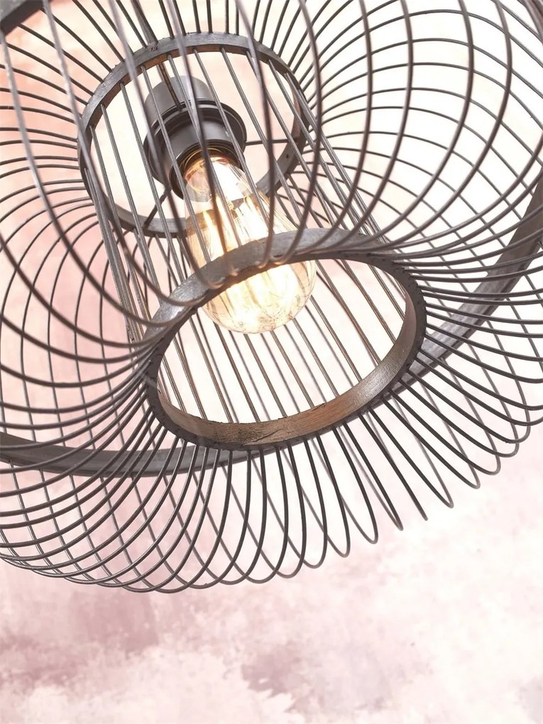 Lampa de podea eco din bambus Hokkaido S 25cm, negru