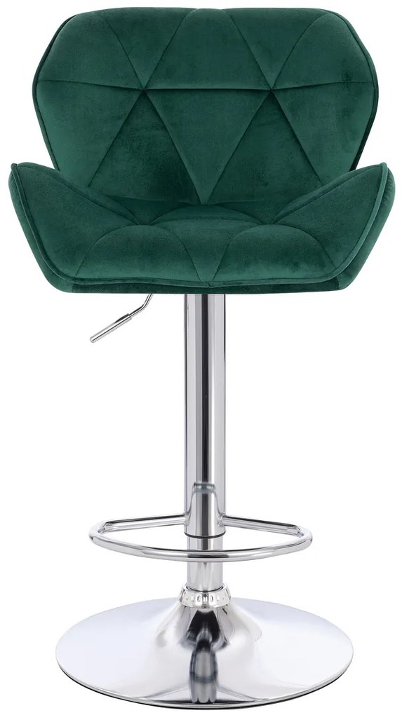 HR111W Scaun Verde Velur Bază Cromata