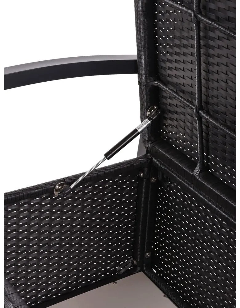 Bancă de grădină neagră din ratan artificial Ferrara – Garden Pleasure