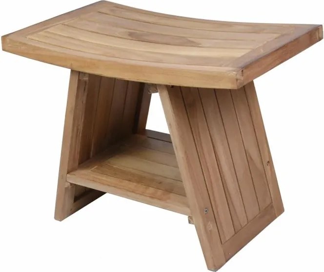 Taburet DIVERO, tec masiv tratat, 60 x 35 x 45 cm