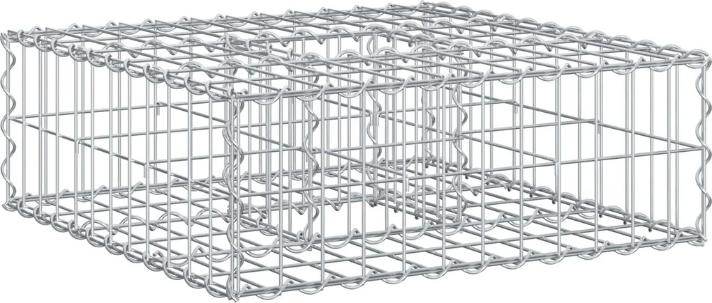 vidaXL Pat ridicat din gabion Argintiu 60 x 60 x 20 cm Oțel Galvanizat