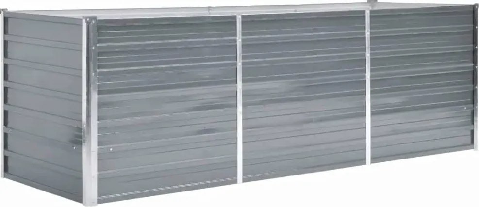 vidaXL Strat înălțat de grădină, gri, 240x80x77 cm, oțel galvanizat