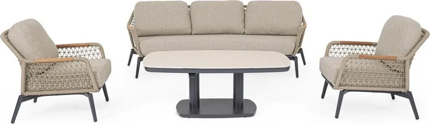 Fotoliu de grădină maro deschis din metal Eulero – Bizzotto