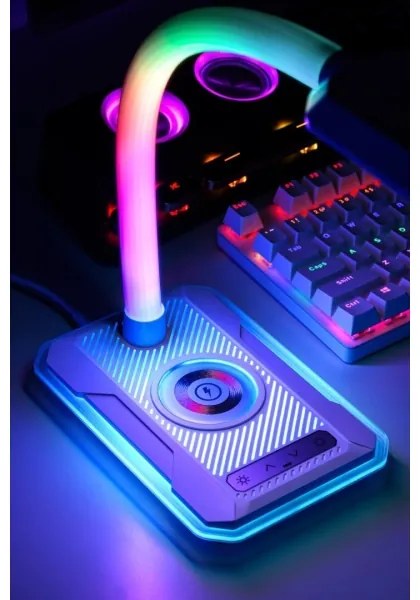 Lampă LED RGBW dimabilă de masă cu încărcare Qi Immax 08989L 30W/230V negru