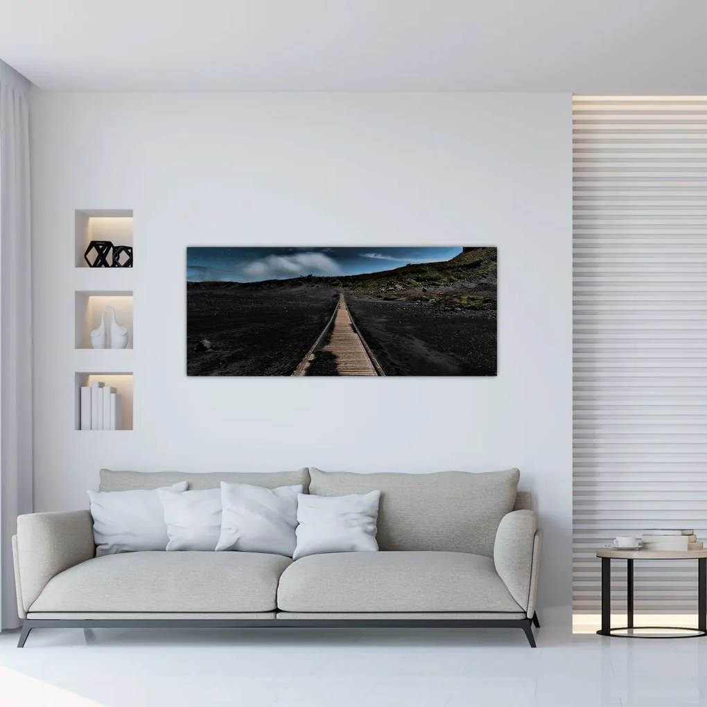 Tablou drumul de lemn în amurg (120x50 cm)