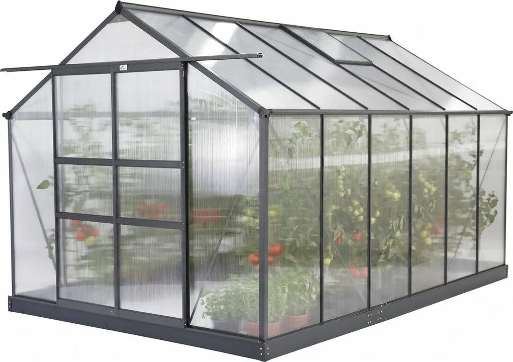Seră de grădină din aluminium Azalia 2,5 x 3,7m CoverTech antracit