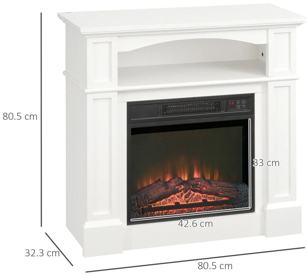 HOMCOM Șemineu Electric 1800W cu Efect de Flacără Reglabilă, Telecomandă și Timer | Aosom Romania