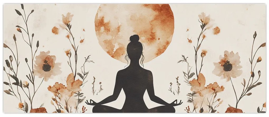 Tablou - Yoga Portocalie (120x50 cm)