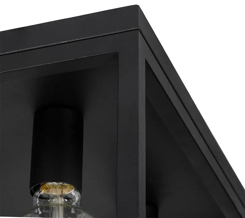 Plafoniera industriala neagra 40 cm 4 lumini - Cage