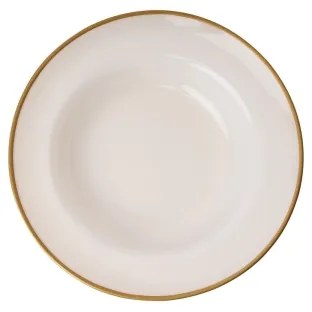 Set de veselă din porțelan, 18 piese, bej/auriu