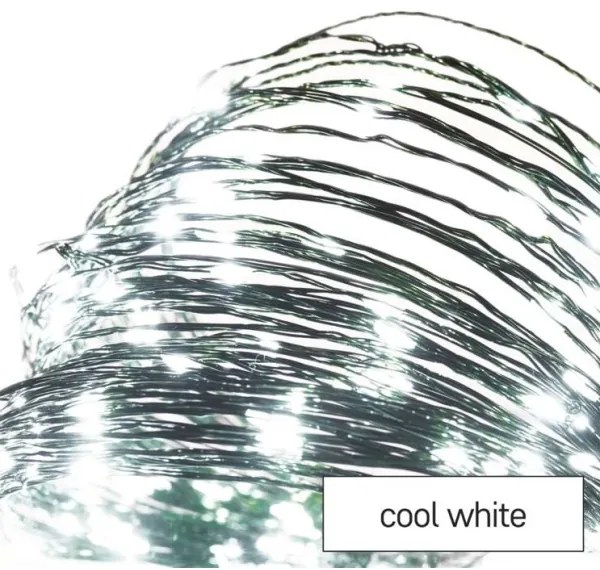 Instalație luminoasă LED pentru exterior, 150 LED / 20 m, IP44, alb rece