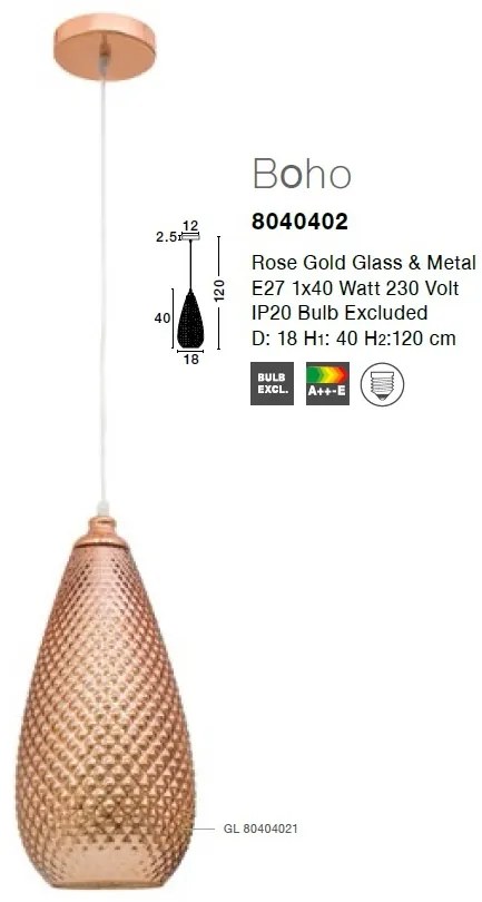 Lustra / Pendul design modern 18cm Boho NVL-8040402
