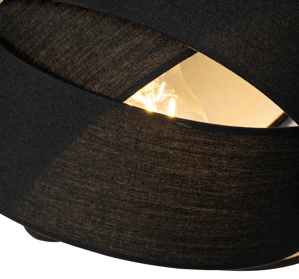 Lampă modernă cu pandantiv neagră cu 3 lumini - Cloth