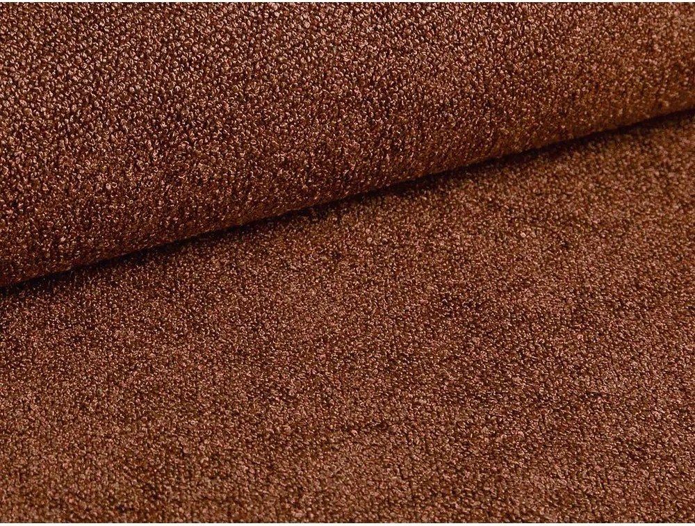 Pat matrimonial cărămiziu tapițat cu spațiu de depozitare cu somieră 140x200 cm Eric – Micadoni