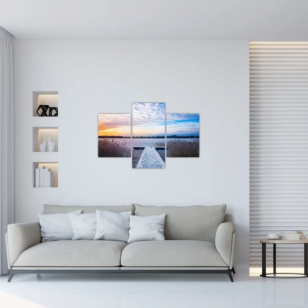 Tablou - Lac înghețat, Ełk, Mazury, Polonia (90x60 cm)