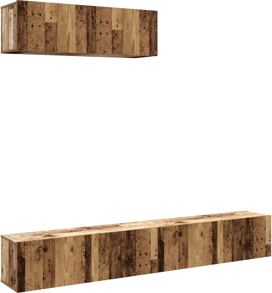 vidaXL Dulapuri TV montate pe perete 3 buc Lemn vechi Lemn prelucrat
