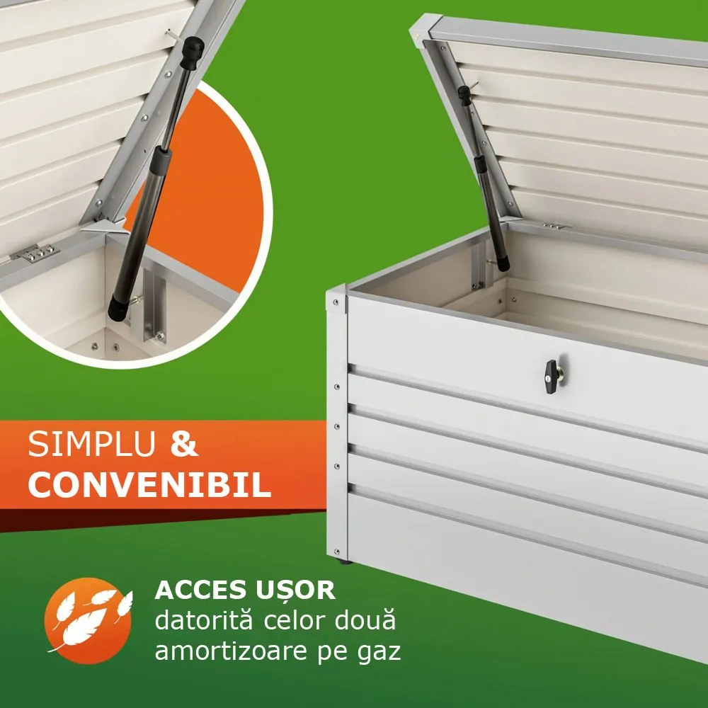 Cutie metalică de depozitare METALBOX, 385 l, 120×62×63cm, gri Gardebruk