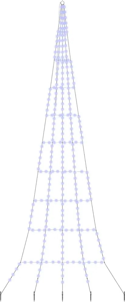 vidaXL Brad de Crăciun LED cu țevi de prindere în pământ 511 cm Metal