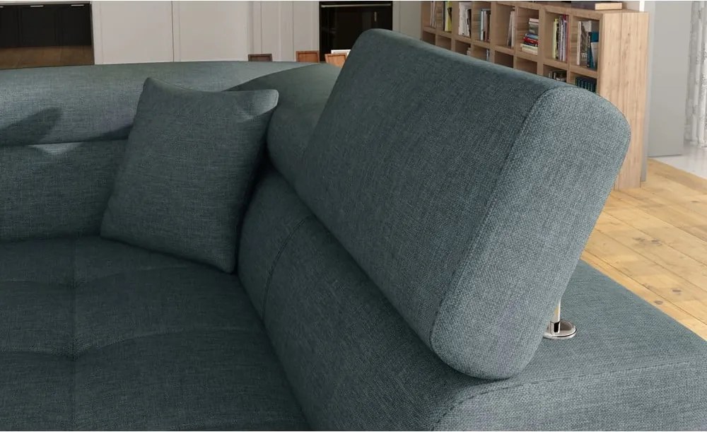 Colțar albastru extensibil/cu spațiu de depozitare (cu colț pe partea dreaptă/în formă de ”L”) Anton – ELTAP