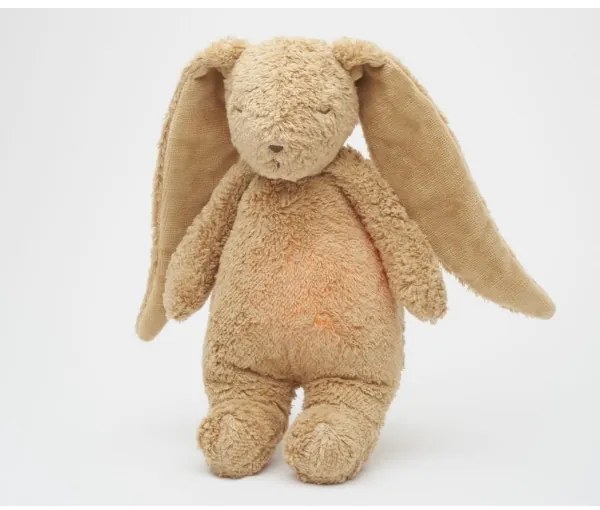 Pluș de îmbrățișat cu sunete și lumină Moonie iepuraș 2.0 organic cappuccino