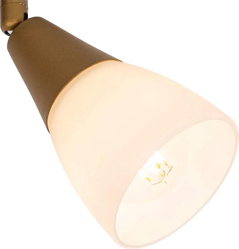 Plafoniera clasică cu spoturi aurie cu sticlă mată cu 2 lumini - Madi