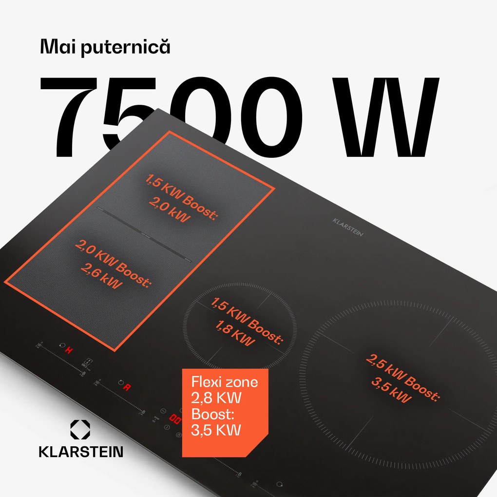 Delicatessa 70 Hybrid, plită de inducție, încorporată, 4 zone, 7000 W, neagră