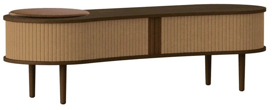 Comodă TV maro-maro deschis cu aspect de lemn de stejar 140x40x46 cm Audacious – UMAGE