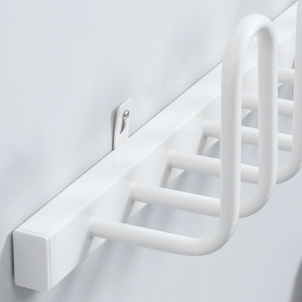 HOMCOM Uscător de încălțăminte, electric, temperatură până la 55° C, montare pe perete, oțel, alb, 76 x 13 x 17cm | Aosom Romania