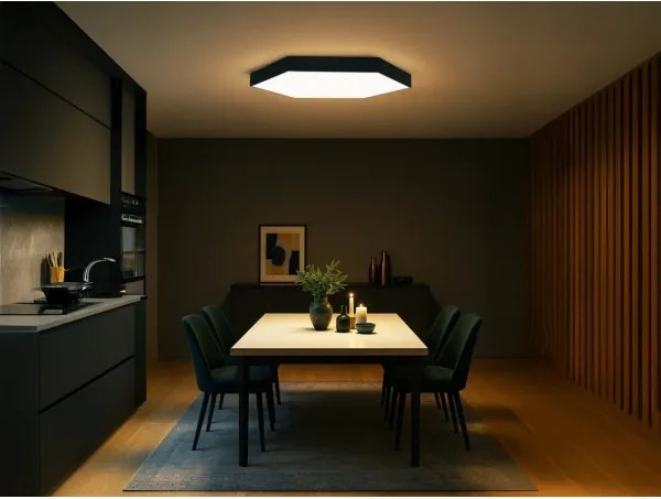 Plafonieră LED, 200W/230V, 3000/4000/6500K, Ø100 cm, negru