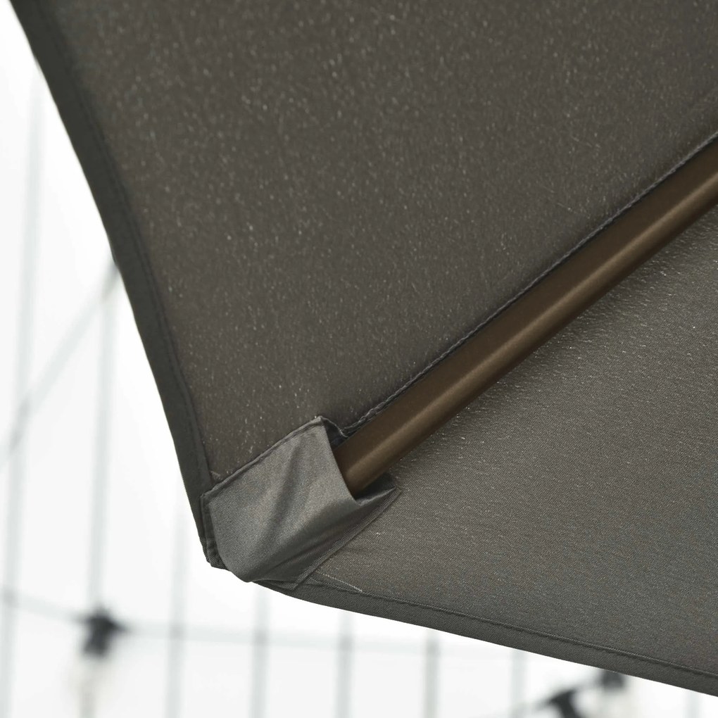 Outsunny Umbrel de Gradină cu Manivelă cu Înclinare Reglabilă, Umbrelă cu Braț și Stinghii, Ø2.95x2.5 m, Gri | Aosom Romania