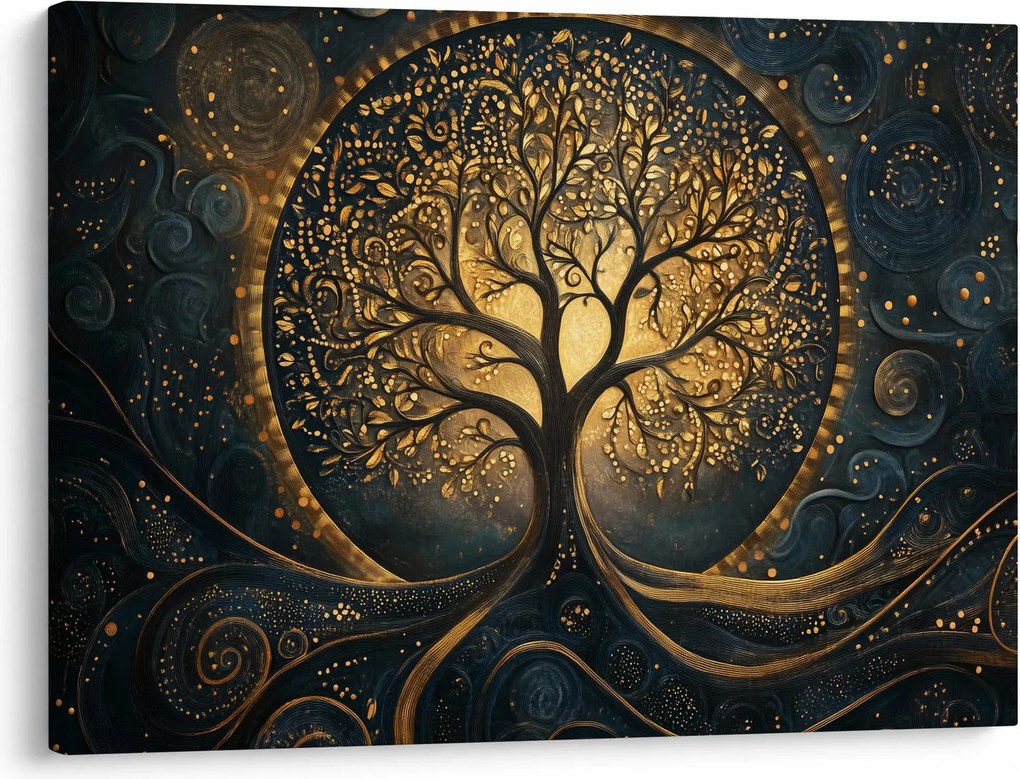 Tablou – Arbore cu aură aurie (70x50 cm)
