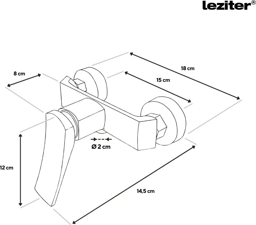 Robinet de duș Arno negru