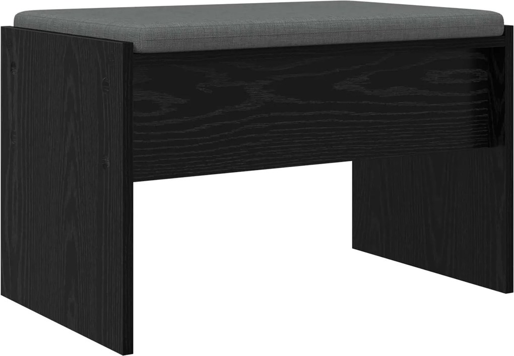 vidaXL Bancă pentru hol cu pernă Stejar Negru 63 x 38 x 40 cm
