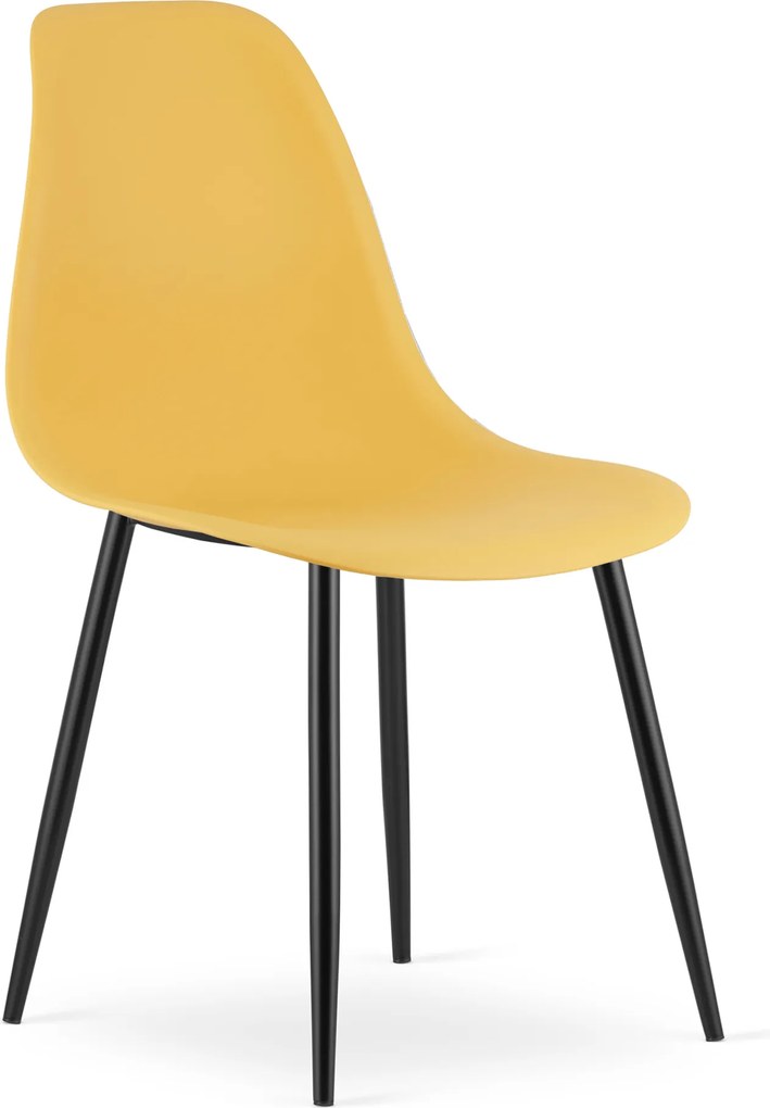 OFERTA Scaun mustar OSAKA cu picioare negre calitate II
