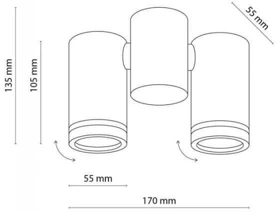 Spot JET SET 2xGU10/10W/230V alb