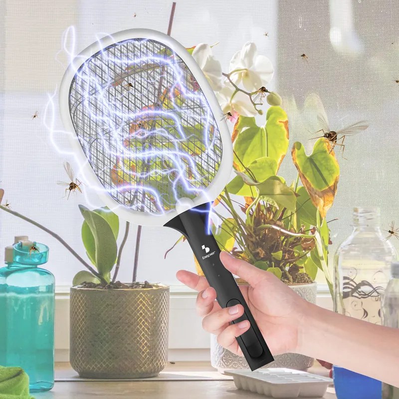 Rașetă electrică împotriva insectelor Beper P206ZAN250, 2 W, încărcare USB, suport, iluminare LED, alb