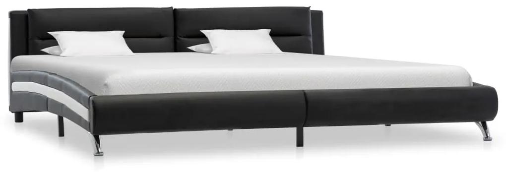 286838 vidaXL Cadru de pat, negru, 140 x 200 cm, piele ecologică