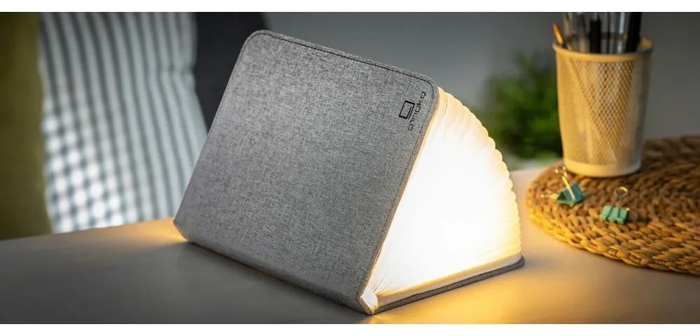 Veioză de birou cu LED Ginko Booklight Large, formă de carte, gri