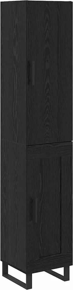 vidaXL Bufet Stejar Negru 34,5 x 34 x 180 cm Lemn compozit
